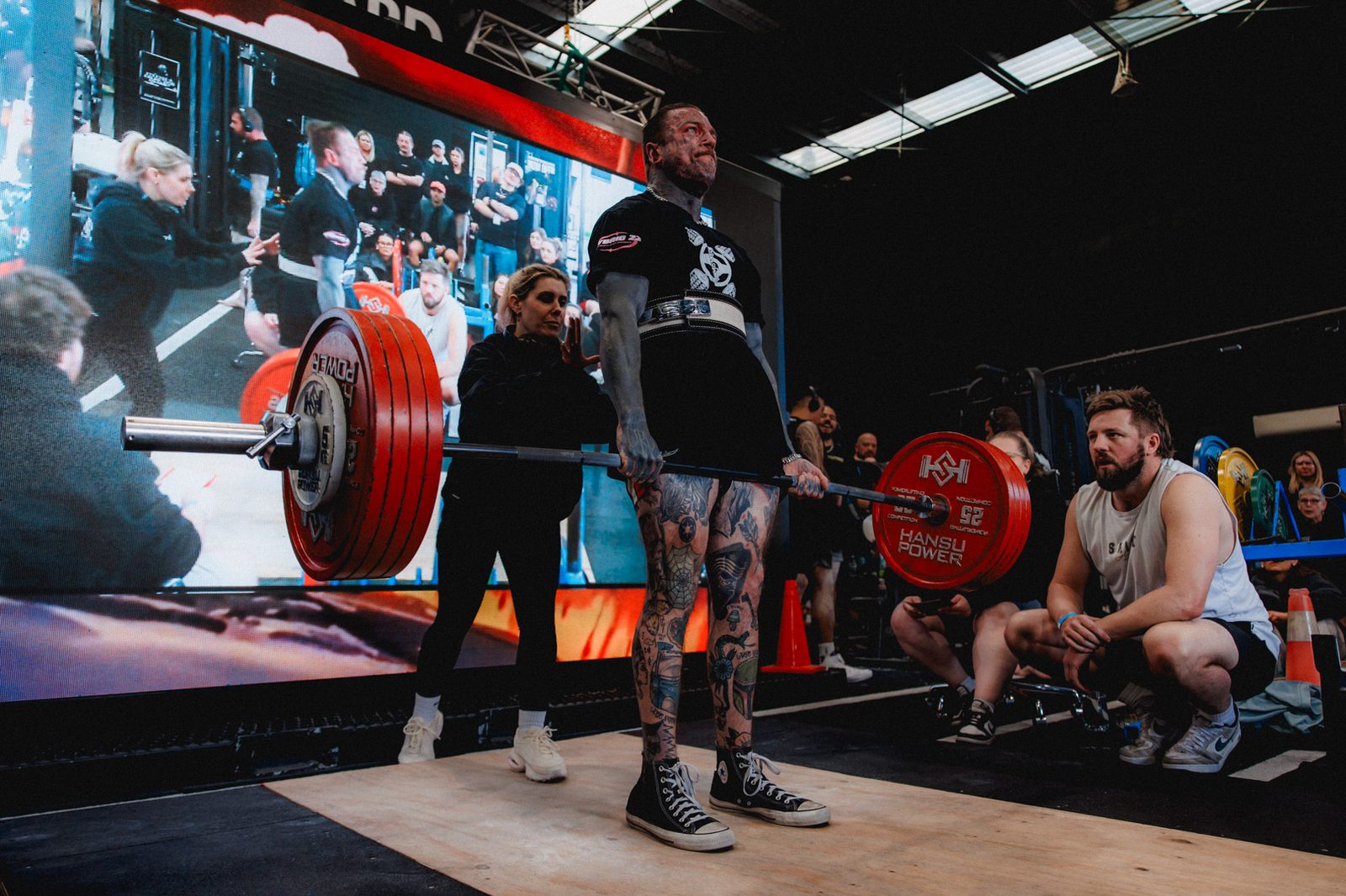Tim locking out a deadlift in competition
